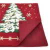 Saro Lifestyle Christmas Tree Design Holiday Table Runner, 13"x72", Red