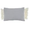 Saro Lifestyle Chunky Fringe Pillow - Down Filled, 16"x23" Oblong, Grey