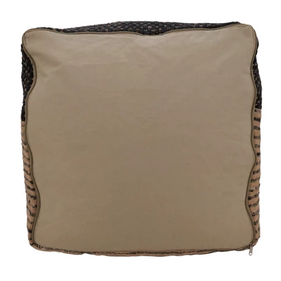 Saro Lifestyle Two-Tone Pouf, 20"x20"x14" Square, Black 1 Saro Lifestyle Two-Tone Pouf, 20"x20"x14" Square, Black