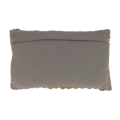 12"x20" Oversize Rope Design Poly Filled Lumbar Throw Pillow Gray - Saro Lifestyle 1 12"x20" Oversize Rope Design Poly Filled Lumbar Throw Pillow Gray - Saro Lifestyle