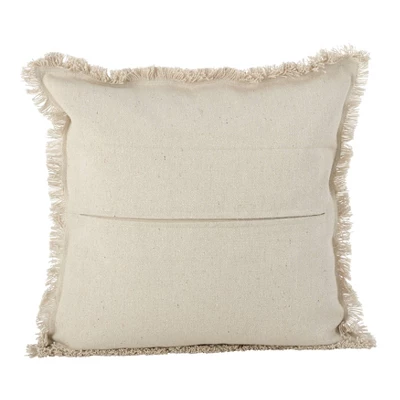 20"x20" Oversize Aztec Print Square Throw Pillow With Fringes Gray - Saro Lifestyle 1 20"x20" Oversize Aztec Print Square Throw Pillow With Fringes Gray - Saro Lifestyle