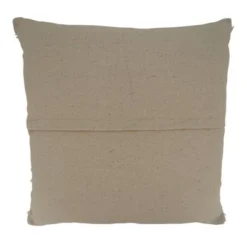20"x20" Oversize Cotton With Tufted Cross Design Square Throw Pillow Cover Ivory - Saro Lifestyle