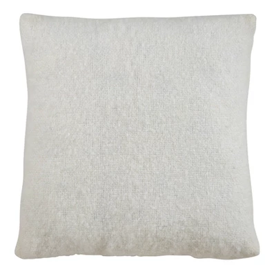 Faux Mohair Poly Filled Square Throw Pillow - Saro Lifestyle 1 Faux Mohair Poly Filled Square Throw Pillow - Saro Lifestyle