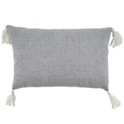 Saro Lifestyle Bunny Pillow - Poly Filled, 13"x20" Oblong, Grey