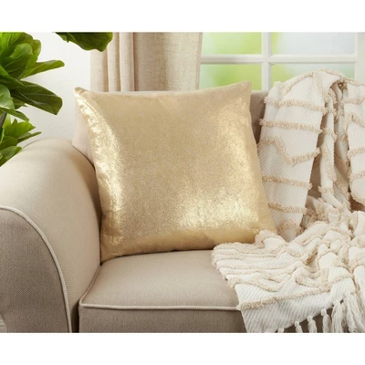 20"x20" Shimmering Metallic Design Down Filled Throw Pillow - Saro Lifestyle 3 20"x20" Shimmering Metallic Design Down Filled Throw Pillow - Saro Lifestyle - Image 3