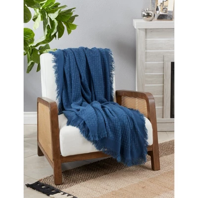 Saro Lifestyle Throw Blanket With Waffle Weave Design 3 Saro Lifestyle Throw Blanket With Waffle Weave Design - Image 3