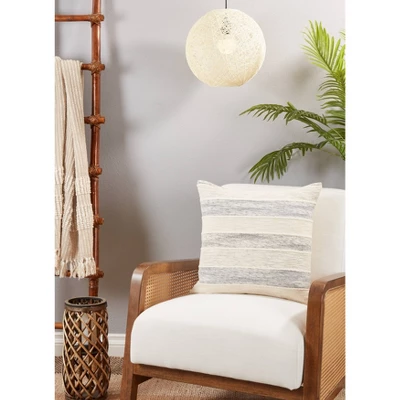 20"x20" Oversize Striped Design Square Throw Pillow Cover Blue - Saro Lifestyle 2 20"x20" Oversize Striped Design Square Throw Pillow Cover Blue - Saro Lifestyle - Image 2