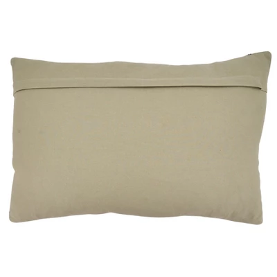 Saro Lifestyle Striped Poly Filled Throw Pillow, Natural, 16" X 24" 1 Saro Lifestyle Striped Poly Filled Throw Pillow, Natural, 16" X 24"