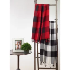 Buffalo Plaid Throw Blanket Red - Saro Lifestyle: 100% Cotton, Tassel Edges, Machine Washable, 50x60" 5 Buffalo Plaid Throw Blanket Red - Saro Lifestyle: 100% Cotton, Tassel Edges, Machine Washable, 50x60" -Winter Glow Store GUEST bec47768 78a2 4c63 99dd aa14f87d9b92