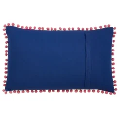 Saro Lifestyle Embroidered Flower Decorative Pillow Cover, Multi, 12"x20"