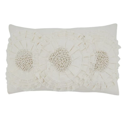 Saro Lifestyle Floral Applique Decorative Pillow Cover 2 Saro Lifestyle Floral Applique Decorative Pillow Cover - Image 2