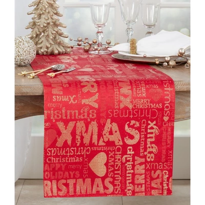Saro Lifestyle Christmas Runner, Red, 16" X 72" 2 Saro Lifestyle Christmas Runner, Red, 16" X 72" - Image 2