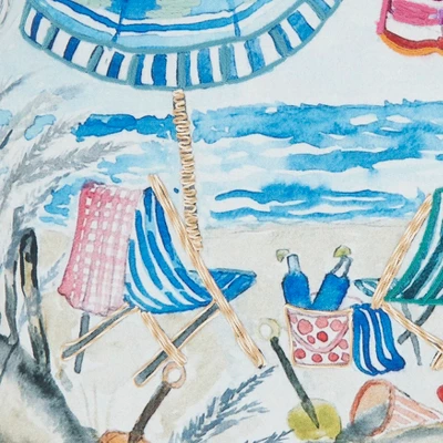 Saro Lifestyle Colorful Outdoor Beach Umbrellas Poly Filled Pillow, 20"x20", Multicolored 2 Saro Lifestyle Colorful Outdoor Beach Umbrellas Poly Filled Pillow, 20"x20", Multicolored - Image 2