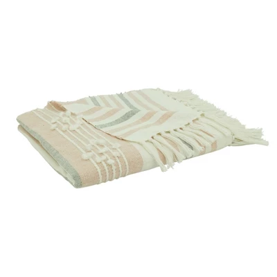 Saro Lifestyle Stripe Design Throw With Fringed Edges 2 Saro Lifestyle Stripe Design Throw With Fringed Edges - Image 2