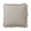 Saro Lifestyle Luxurious Linen Poly Filled Throw Pillow With Plush Lamb Fur Border