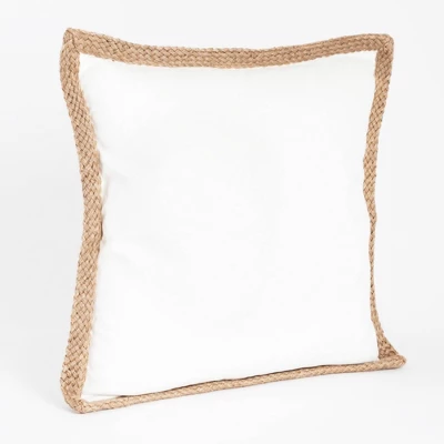 20"x20" Oversize Jute Braided Down Filled Square Throw Pillow - Saro Lifestyle 5 20"x20" Oversize Jute Braided Down Filled Square Throw Pillow - Saro Lifestyle - Image 5