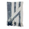 Saro Lifestyle Saro Lifestyle Cotton Throw With Banded Design, Navy Blue, 50"x60"