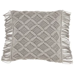 18"x18" Macramé Print Down Filled Square Throw Pillow - Saro Lifestyle 9 18"x18" Macramé Print Down Filled Square Throw Pillow - Saro Lifestyle -Winter Glow Store GUEST c73311de 436b 4a12 a1a1 93ffaa8d56e6