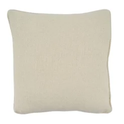 Saro Lifestyle Saro Lifestyle Cotton Pillow Cover With Flowers Applique Design, Ivory, 18"