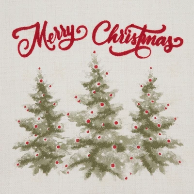 Saro Lifestyle Merry Christmas Trees Runner, Natural, 13" X 72" 2 Saro Lifestyle Merry Christmas Trees Runner, Natural, 13" X 72" - Image 2