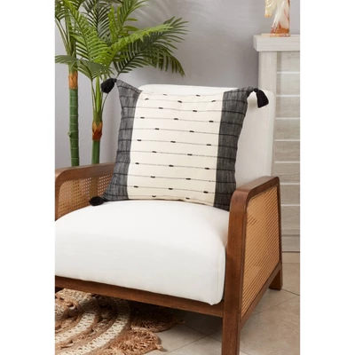 Oversize Tassels And Striped Throw Pillow Cover - Saro Lifestyle 2 Oversize Tassels And Striped Throw Pillow Cover - Saro Lifestyle - Image 2