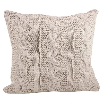 20"x20" Oversize Cable Knit Design Square Throw Pillow - Saro Lifestyle 7 20"x20" Oversize Cable Knit Design Square Throw Pillow - Saro Lifestyle - Image 7