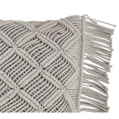 18"x18" Macramé Print Down Filled Square Throw Pillow - Saro Lifestyle 2 18"x18" Macramé Print Down Filled Square Throw Pillow - Saro Lifestyle - Image 2