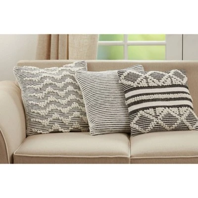 18"x18" Textured Chevron Design Square Throw Pillow Cover Blue - Saro Lifestyle 4 18"x18" Textured Chevron Design Square Throw Pillow Cover Blue - Saro Lifestyle - Image 4