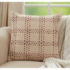 20"x20" Oversized Stitched Checked Design Square Pillow Cover Natural - Saro Lifestyle 6 20"x20" Oversized Stitched Checked Design Square Pillow Cover Natural - Saro Lifestyle -Winter Glow Store GUEST cc3cfc8b aa3a 4876 b468 899aaf9303fd