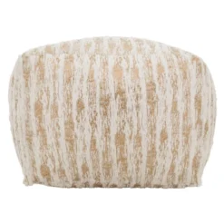 Saro Lifestyle Floor Pouf With Foil Print Faux Fur Design -Winter Glow Store GUEST cc3d6c17 da88 4412 8800 ce1aed812ca4
