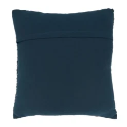 18"x18" Rope Design Down Filled Square Throw Pillow Navy Blue - Saro Lifestyle
