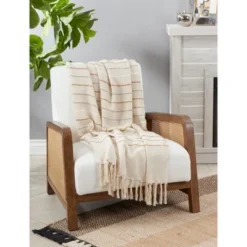 Saro Lifestyle Striped Throw Blanket With Tasseled Edges -Winter Glow Store GUEST cd7684cd 7148 4b62 bcf6 58301ea882e8