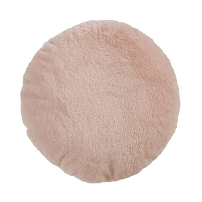 Saro Lifestyle Round Throw Pillow With Faux Rabbit Fur 7 Saro Lifestyle Round Throw Pillow With Faux Rabbit Fur - Image 7