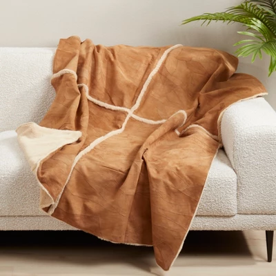 Saro Lifestyle Artisan Patchwork Leather Throw 3 Saro Lifestyle Artisan Patchwork Leather Throw - Image 3