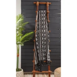 Saro Lifestyle Saro Lifestyle Mudcloth Design Throw Blanket, Black, 50"x60" -Winter Glow Store GUEST d0fc8604 b98d 4b82 987b 914eba290dfd