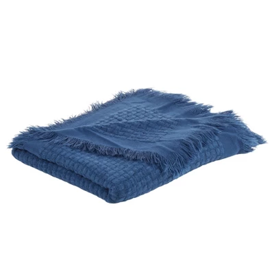 Saro Lifestyle Throw Blanket With Waffle Weave Design 2 Saro Lifestyle Throw Blanket With Waffle Weave Design - Image 2