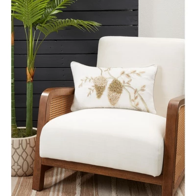 Saro Lifestyle Embroidered Flower Decorative Pillow Cover 2 Saro Lifestyle Embroidered Flower Decorative Pillow Cover - Image 2