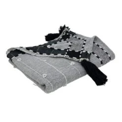 Saro Lifestyle Banded Border Tassel Throw, 50x60 Inches, Black 6 Saro Lifestyle Banded Border Tassel Throw, 50x60 Inches, Black -Winter Glow Store GUEST d5056a23 9946 4f88 8816 772157e34f55