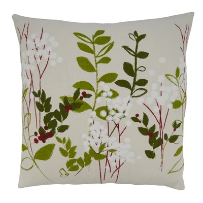 Saro Lifestyle Holiday Botanical Decorative Pillow Cover 4 Saro Lifestyle Holiday Botanical Decorative Pillow Cover - Image 4