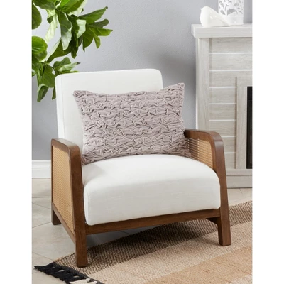 Saro Lifestyle Smocked Velvet Decorative Pillow Cover, Gray, 16"x24" 2 Saro Lifestyle Smocked Velvet Decorative Pillow Cover, Gray, 16"x24" - Image 2