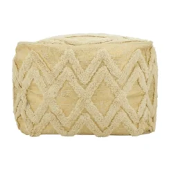 Saro Lifestyle Tufted Pouf With Foil Print Design 8 Saro Lifestyle Tufted Pouf With Foil Print Design -Winter Glow Store GUEST d88509fb ed8d 4199 b9a3 14f35f07ddc5