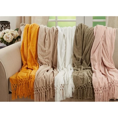 Saro Lifestyle Chenille Throw Blanket With Knotted Design 4 Saro Lifestyle Chenille Throw Blanket With Knotted Design - Image 4