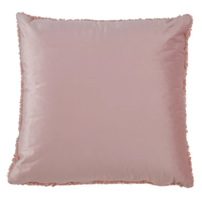 18"x18" Faux Fur Square Pillow Cover Pink - Saro Lifestyle 1 18"x18" Faux Fur Square Pillow Cover Pink - Saro Lifestyle