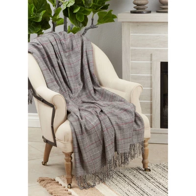 50"x60" Traditional Plaid Throw Blanket - Saro Lifestyle 3 50"x60" Traditional Plaid Throw Blanket - Saro Lifestyle - Image 3