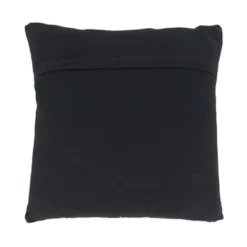 18"x18" Stitched Patchwork Design Square Pillow Cover Black - Saro Lifestyle