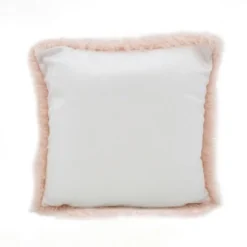 Saro Lifestyle Mongolian Faux Fur Throw Pillow, Rose, 22" X 22"