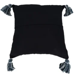 Saro Lifestyle Woven Decorative Pillow Cover, Navy Blue, 22"