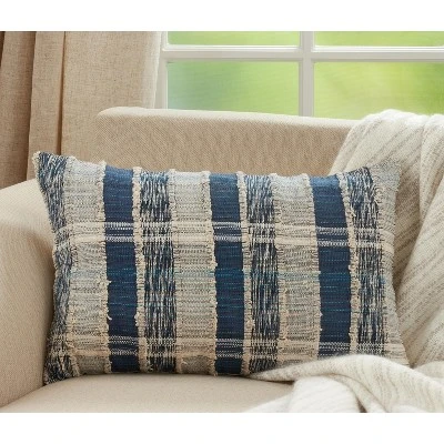 Saro Lifestyle Saro Lifestyle Striped Design Woven Cotton Pillow Cover 2 Saro Lifestyle Saro Lifestyle Striped Design Woven Cotton Pillow Cover - Image 2