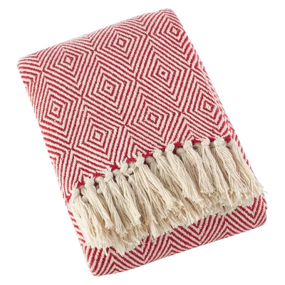50"x60" Soft Cotton Diamond Weave Throw Blanket - Saro Lifestyle 8 50"x60" Soft Cotton Diamond Weave Throw Blanket - Saro Lifestyle - Image 8
