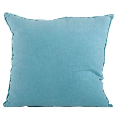 20"x20" Oversize Fringed Design Linen Square Throw Pillow - Saro Lifestyle 11 20"x20" Oversize Fringed Design Linen Square Throw Pillow - Saro Lifestyle - Image 11